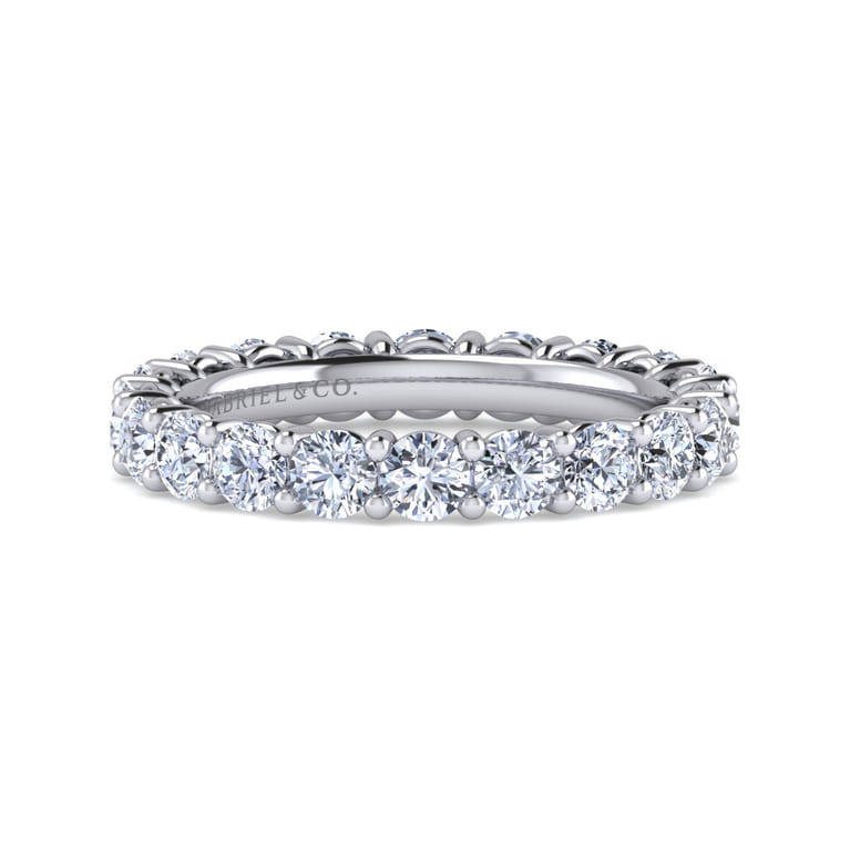 Eternity Band Wedding Ring in 14k White Gold with Round Natural Diamond at Gabriel & Co. - Shot 1