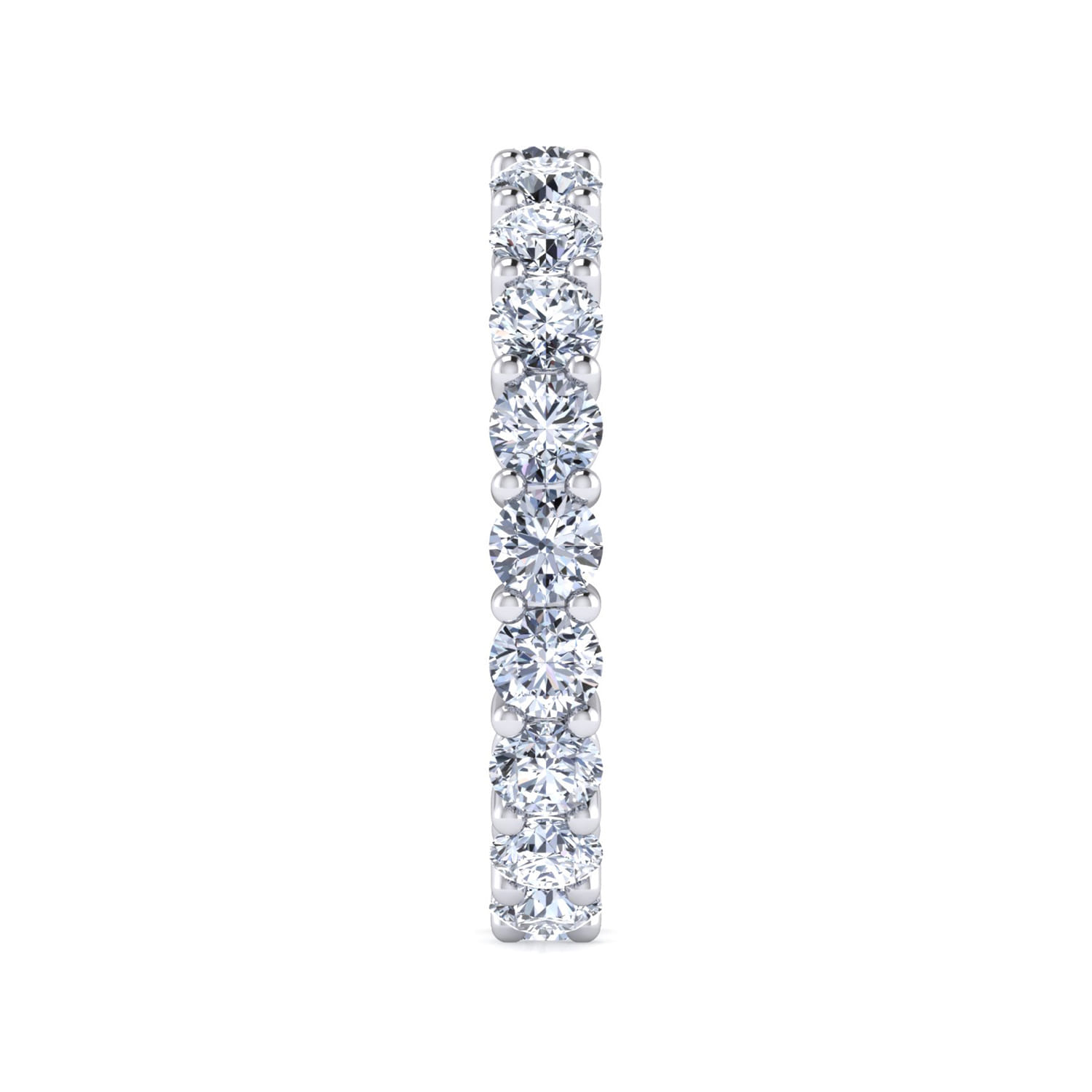 Eternity Band Wedding Ring in 14k White Gold with Round Natural Diamond at Gabriel & Co. - Shot 4