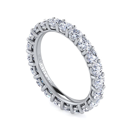Basque - 14K White Gold Shared Prong Diamond Eternity Band