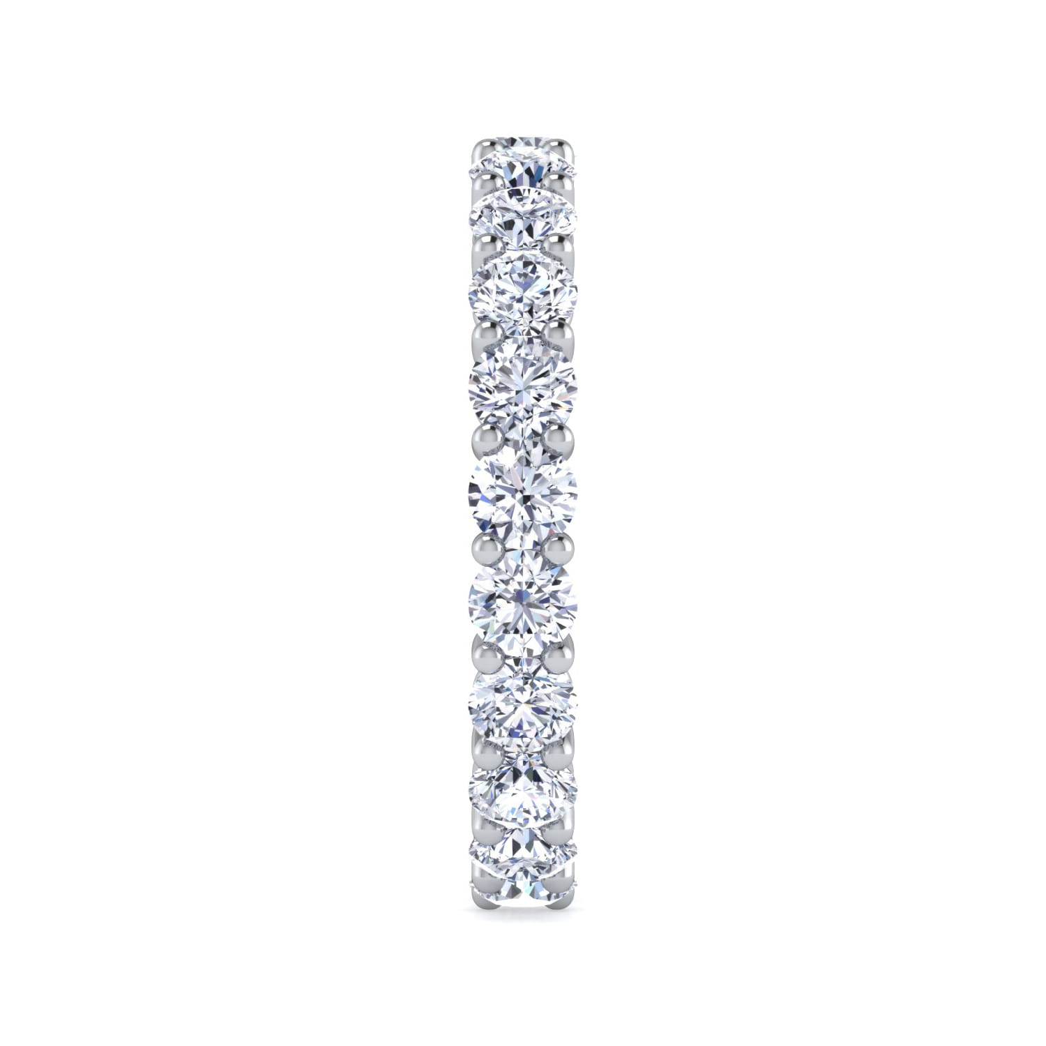 Eternity Band Wedding Ring in 14k White Gold with Round Natural Diamond at Gabriel & Co. - Shot 4