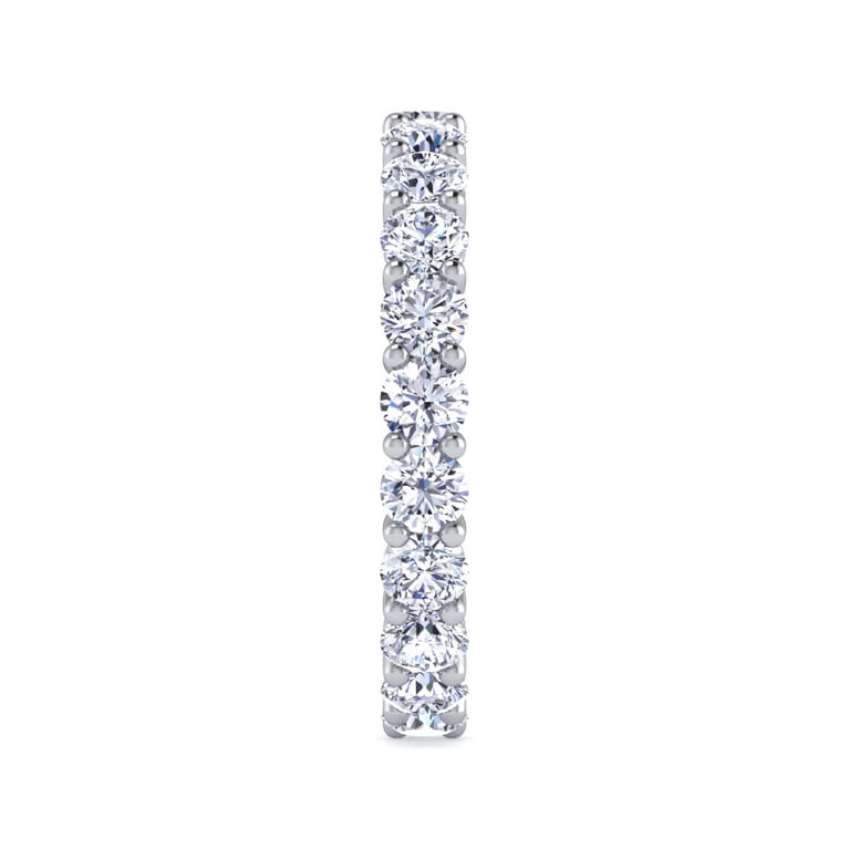 Eternity Band Wedding Ring in 14k White Gold with Round Natural Diamond at Gabriel & Co. - Shot 4