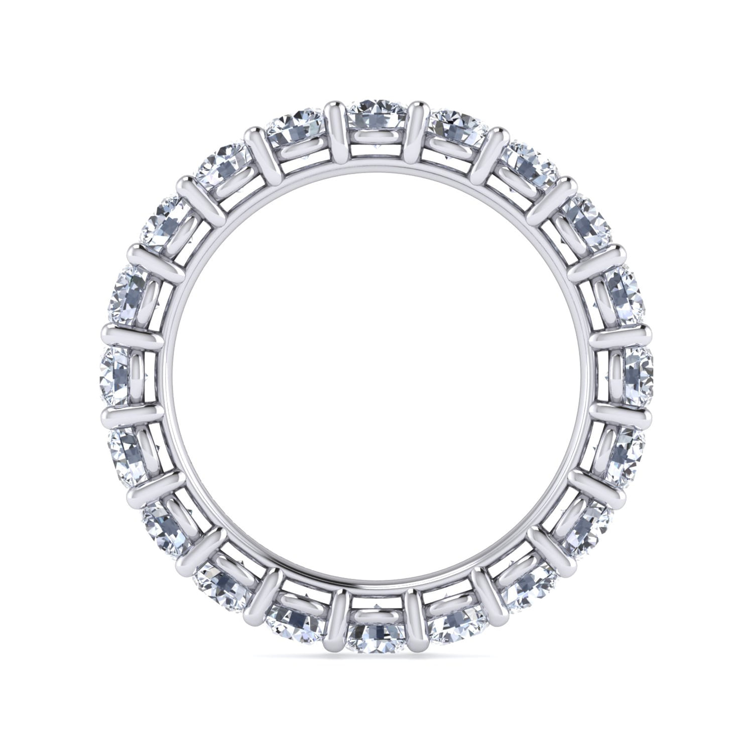 Eternity Band Wedding Ring in 14k White Gold with Round Natural Diamond at Gabriel & Co. - Shot 2
