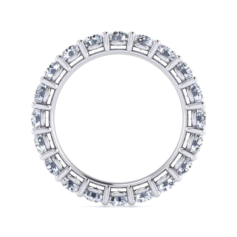 Eternity Band Wedding Ring in 14k White Gold with Round Natural Diamond at Gabriel & Co. - Shot 2