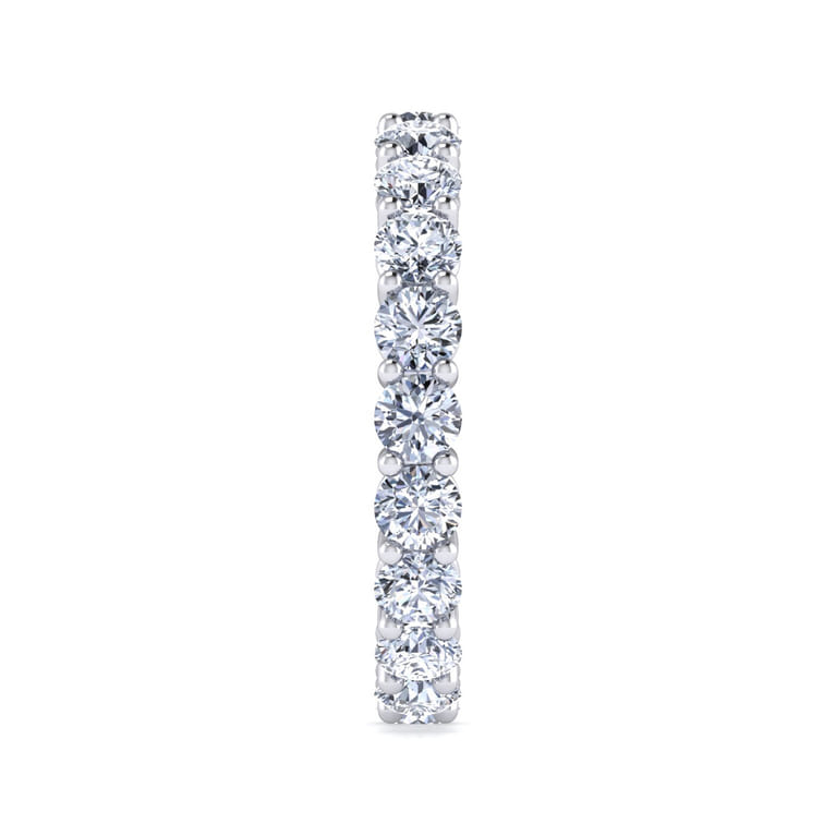 Eternity Band Wedding Ring in 14k White Gold with Round Natural Diamond at Gabriel & Co. - Shot 4