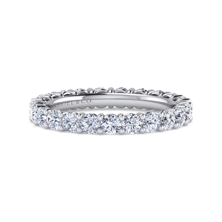 Eternity Band Wedding Ring in 14k White Gold with Round Natural Diamond at Gabriel & Co. - Shot 1