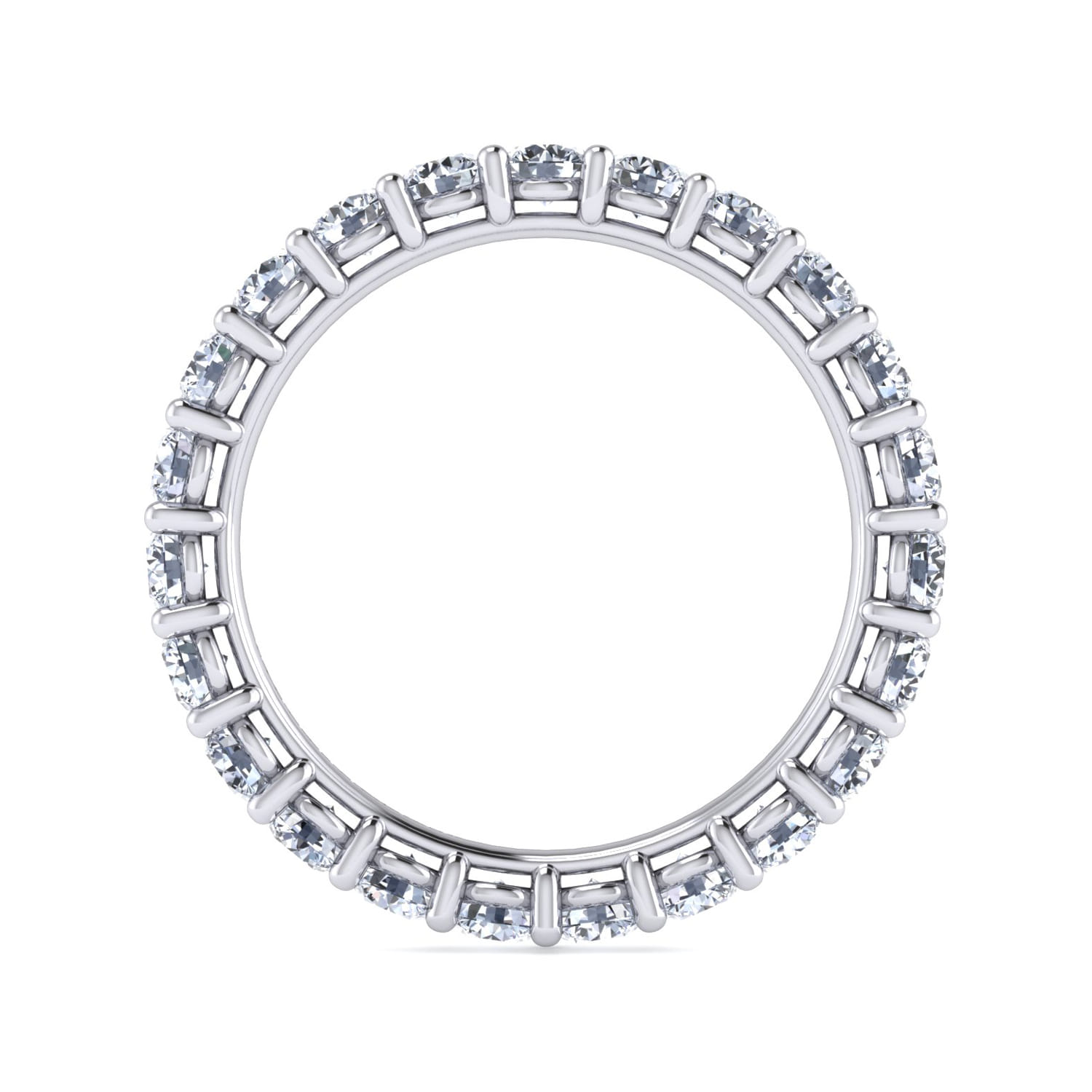 Eternity Band Wedding Ring in 14k White Gold with Round Natural Diamond at Gabriel & Co. - Shot 2