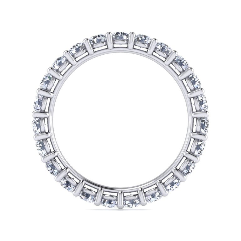 Eternity Band Wedding Ring in 14k White Gold with Round Natural Diamond at Gabriel & Co. - Shot 2