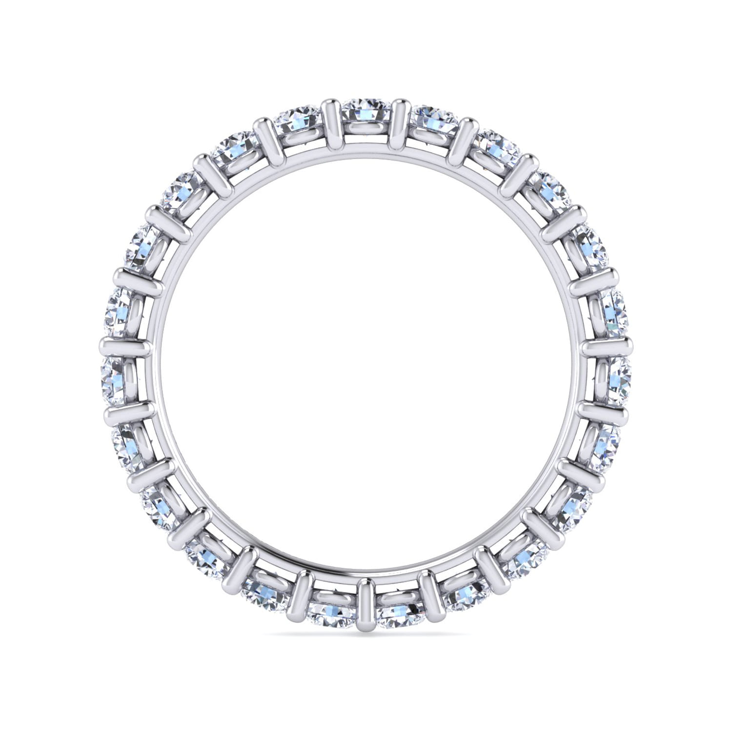 Eternity Band Wedding Ring in 14k White Gold with Round Natural Diamond at Gabriel & Co. - Shot 2