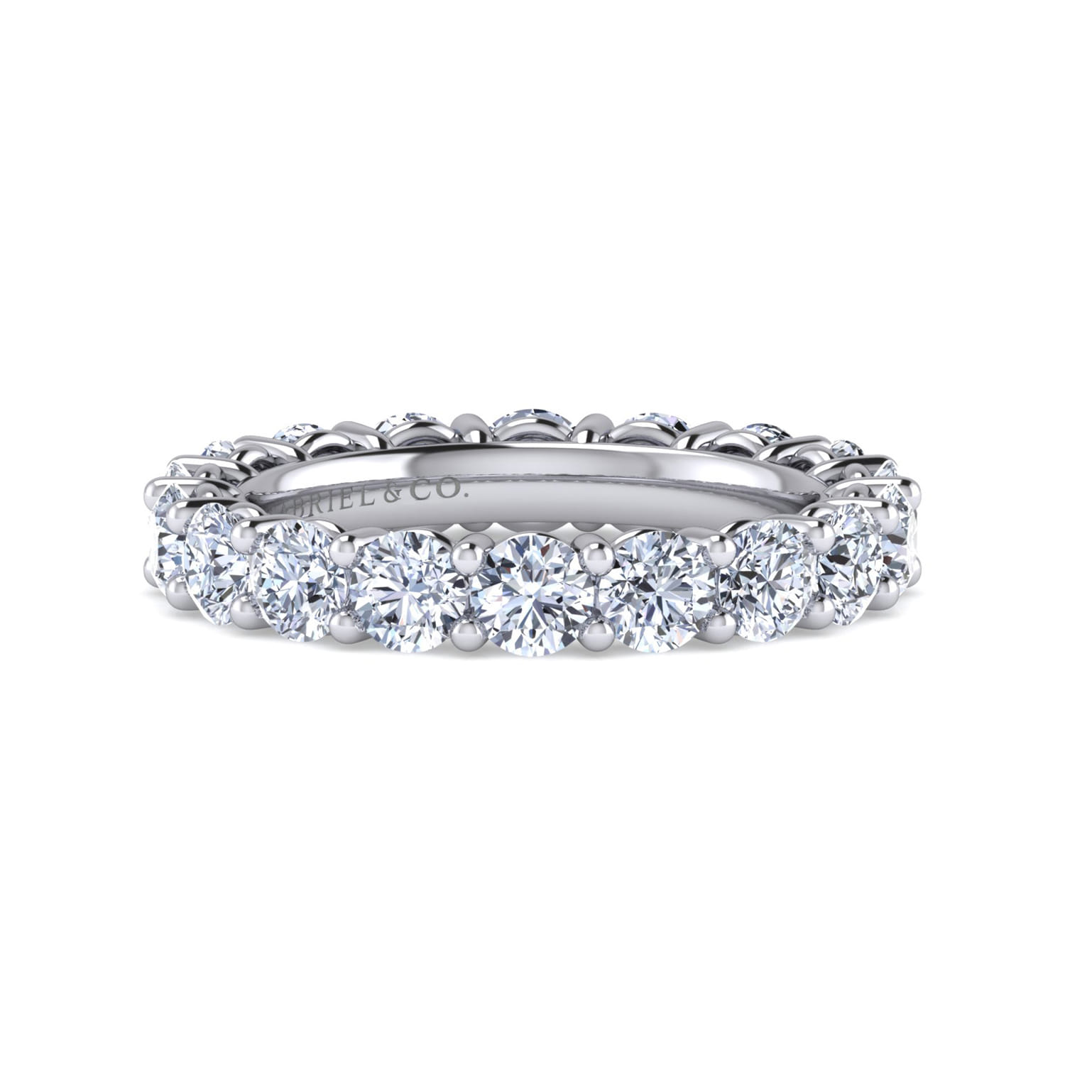 Eternity Band Wedding Ring in 14k White Gold with  Natural Diamond at Gabriel & Co. - Shot 1