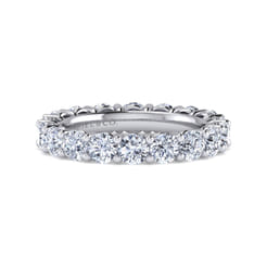 Basque - 14K White Gold Shared Prong Diamond Eternity Band