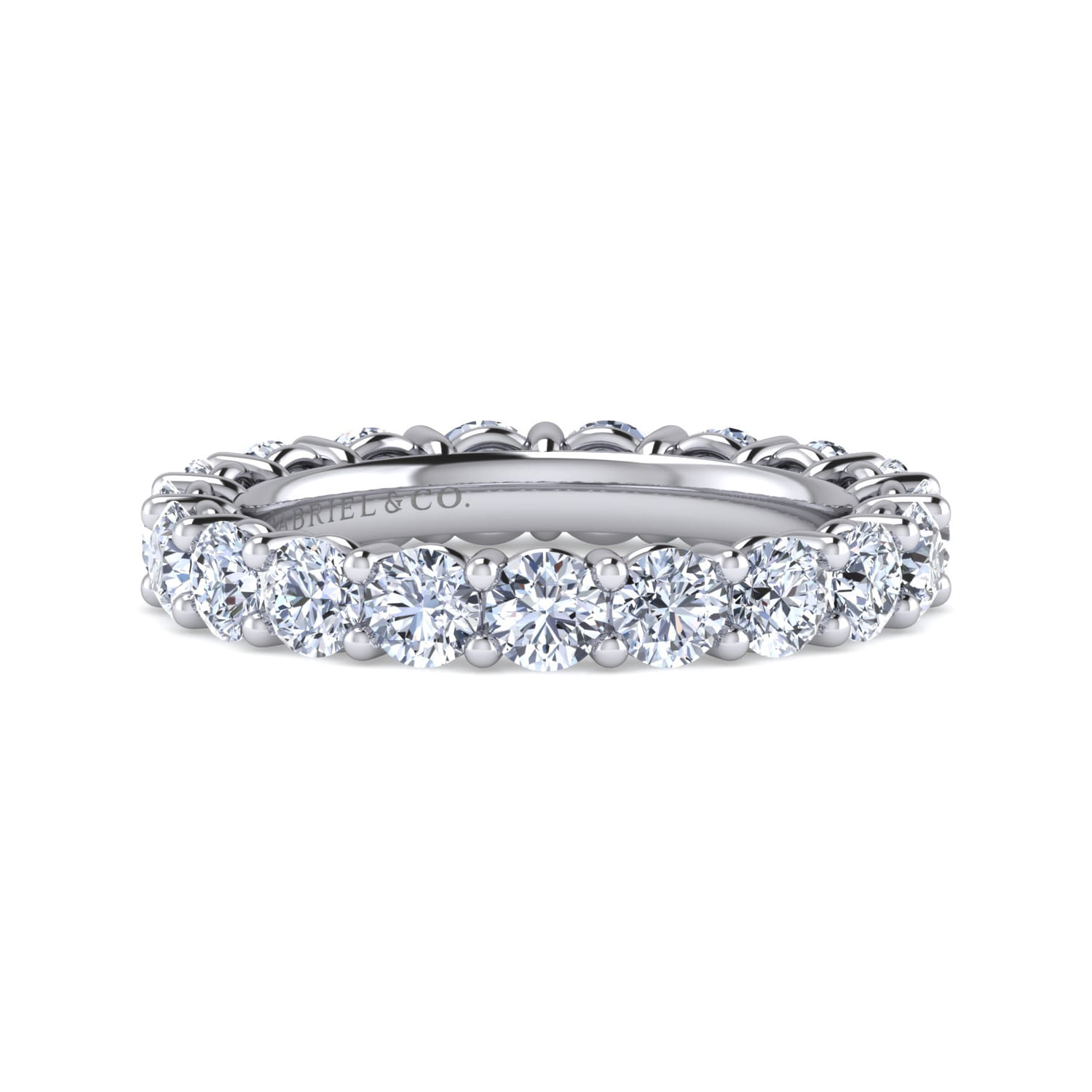 Eternity Band Wedding Ring in 14k White Gold with  Natural Diamond at Gabriel & Co. - Shot 1