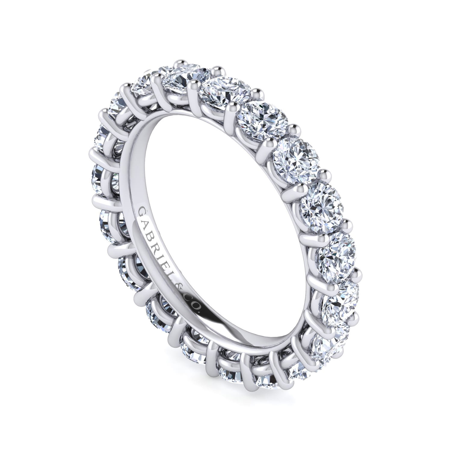 Eternity Band Wedding Ring in 14k White Gold with  Natural Diamond at Gabriel & Co. - Shot 3