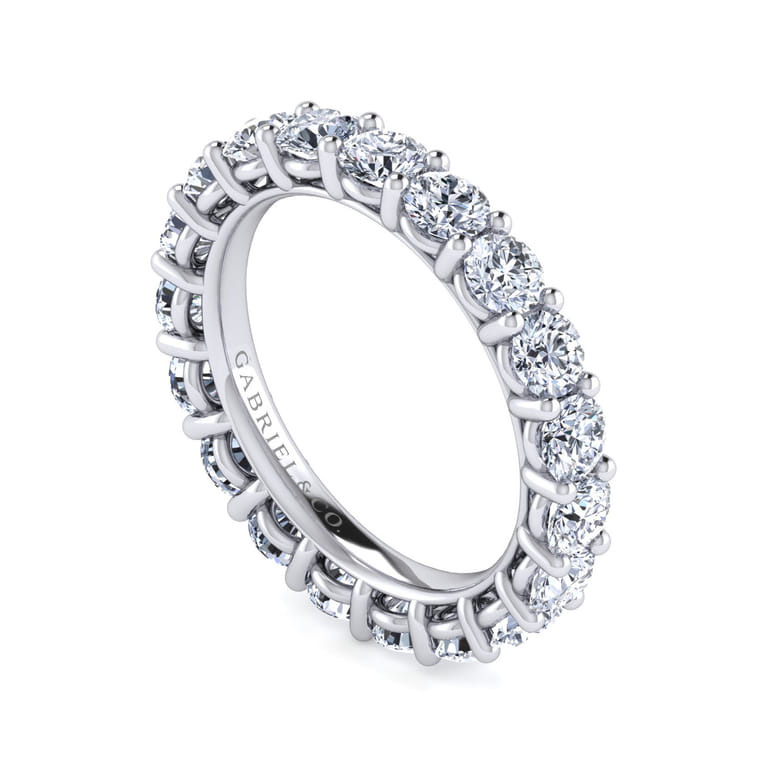 Eternity Band Wedding Ring in 14k White Gold with  Natural Diamond at Gabriel & Co. - Shot 3