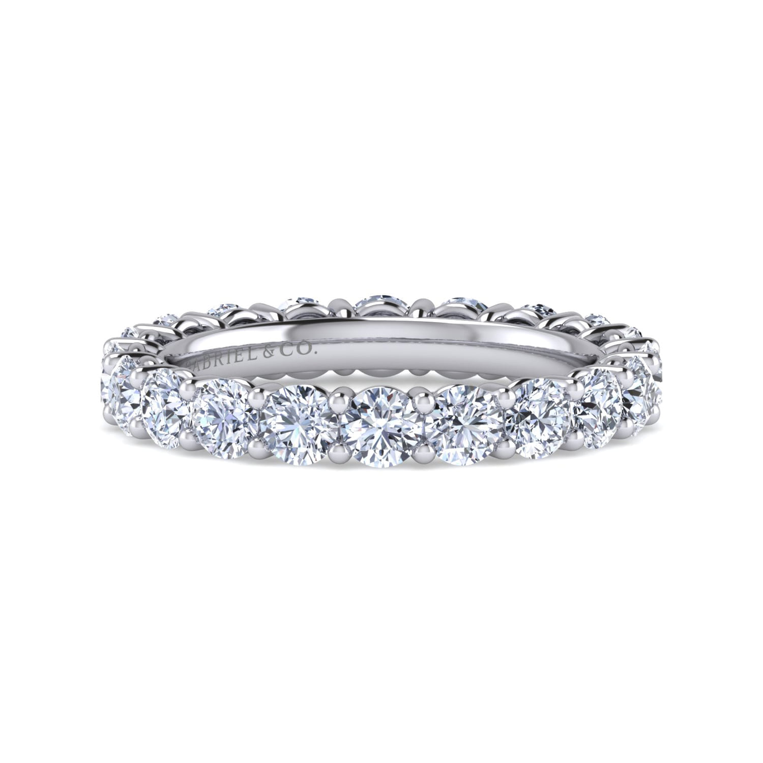 Eternity Band Wedding Ring in 14k White Gold with  Natural Diamond at Gabriel & Co. - Shot 1