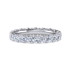 Basque - 14K White Gold Shared Prong Diamond Eternity Band