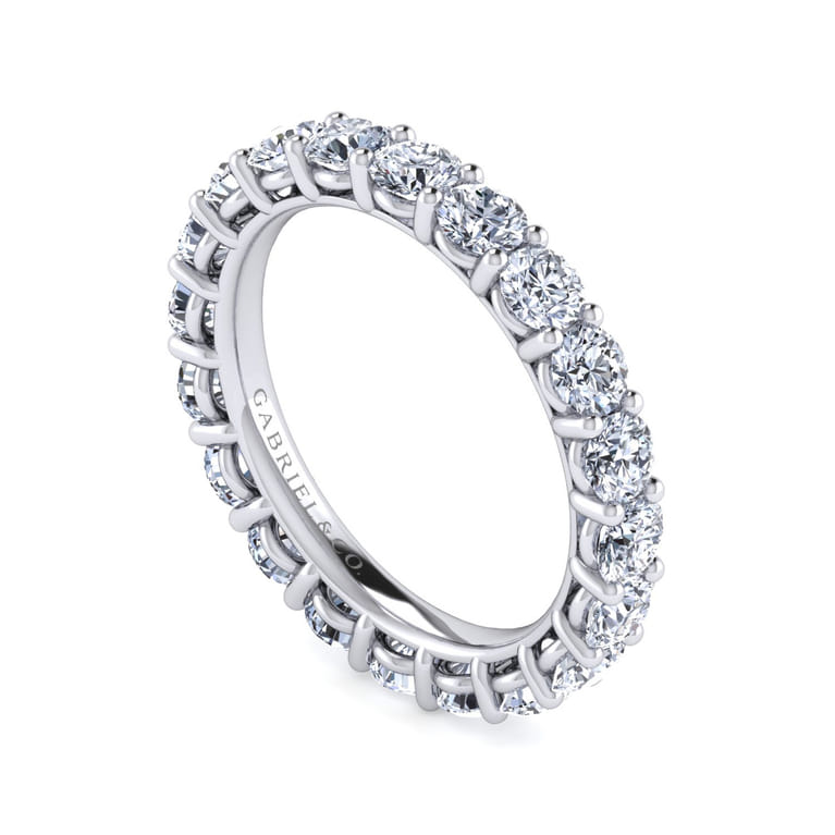 Eternity Band Wedding Ring in 14k White Gold with  Natural Diamond at Gabriel & Co. - Shot 3