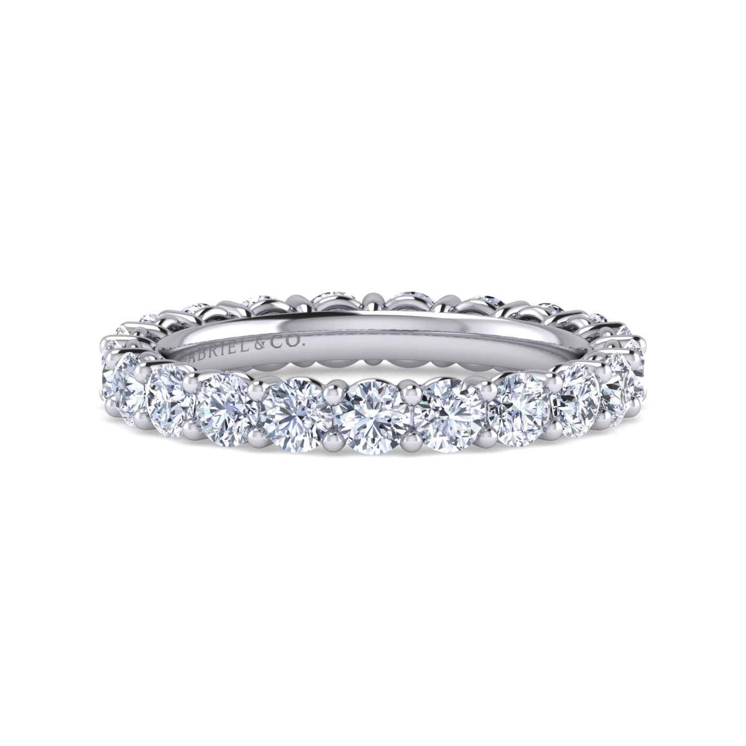 Eternity Band Wedding Ring in 14k White Gold with  Natural Diamond at Gabriel & Co. - Shot 1