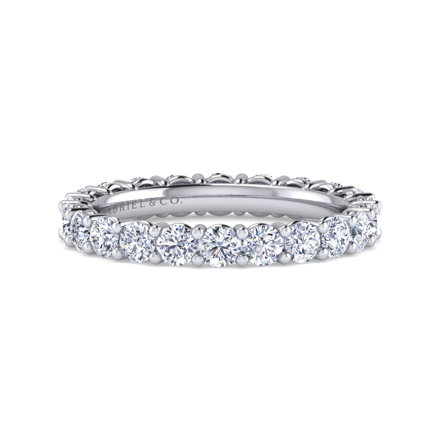 Eternity Band Wedding Ring in 14k White Gold with  Natural Diamond at Gabriel & Co. - Shot 1
