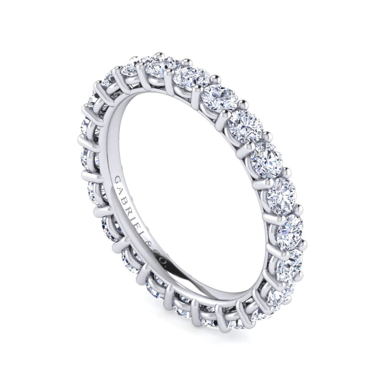 Eternity Band Wedding Ring in 14k White Gold with  Natural Diamond at Gabriel & Co. - Shot 3