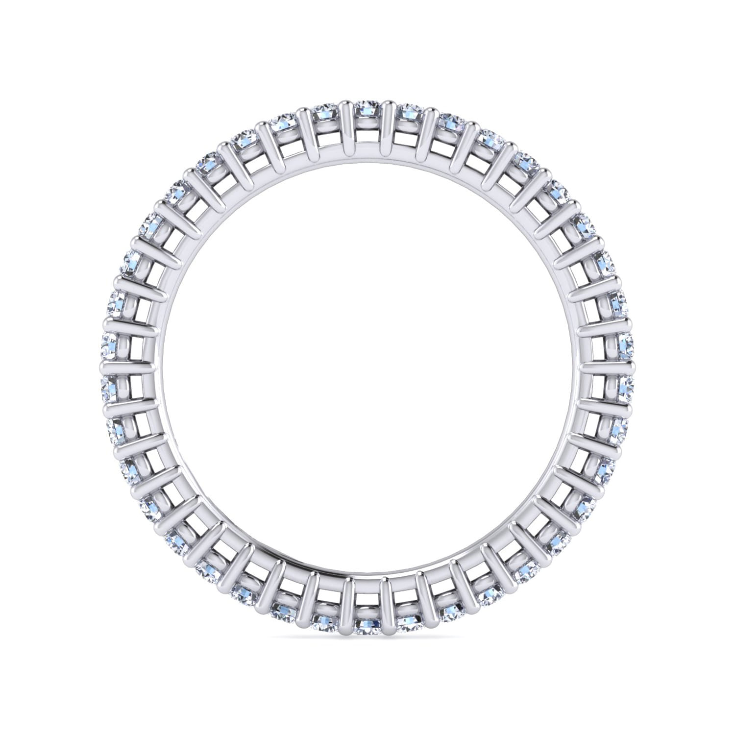 Eternity Band Wedding Ring in 14k White Gold with Round Natural Diamond at Gabriel & Co. - Shot 2