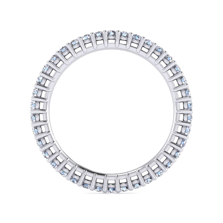Eternity Band Wedding Ring in 14k White Gold with Round Natural Diamond at Gabriel & Co. - Shot 2