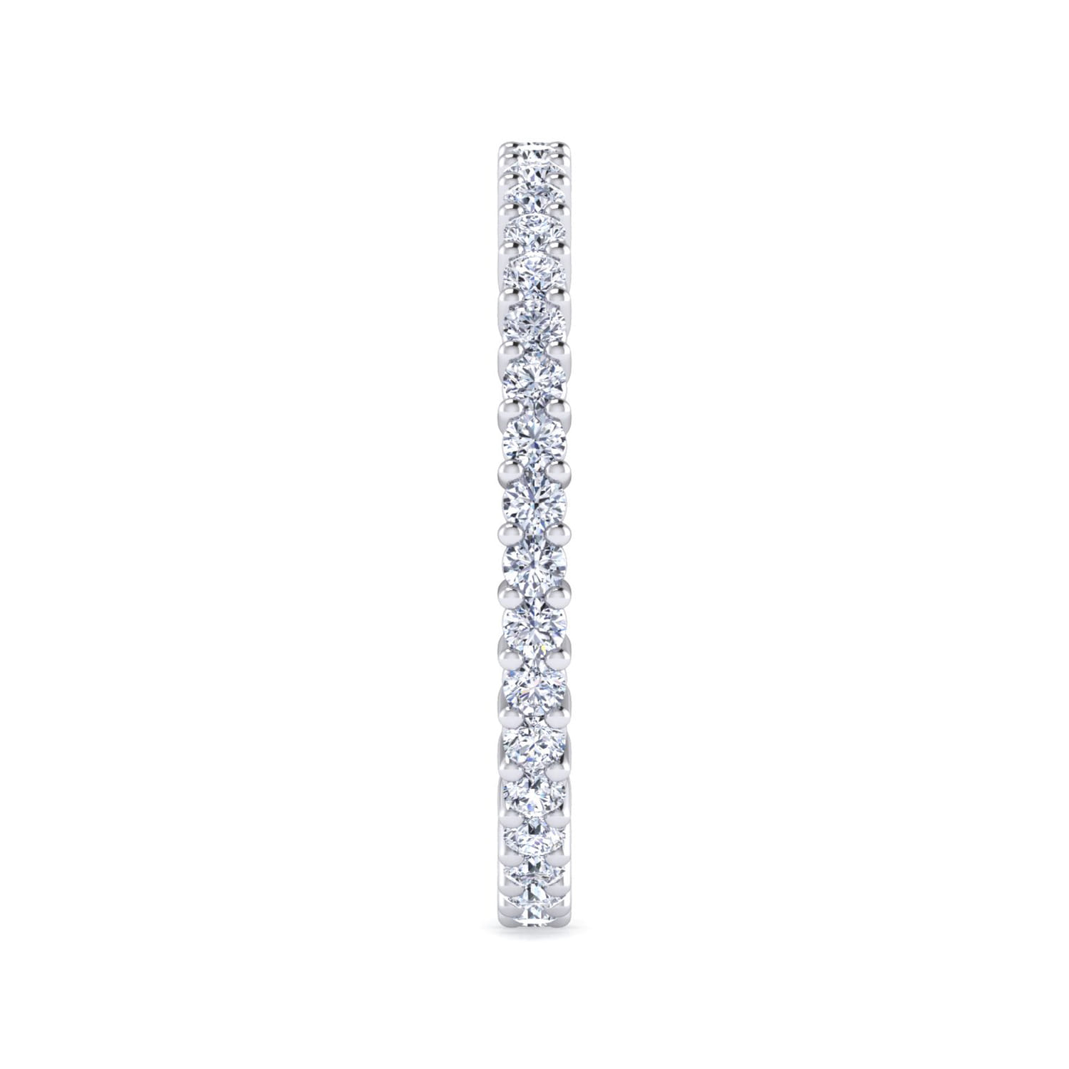 Eternity Band Wedding Ring in 14k White Gold with Round Natural Diamond at Gabriel & Co. - Shot 4