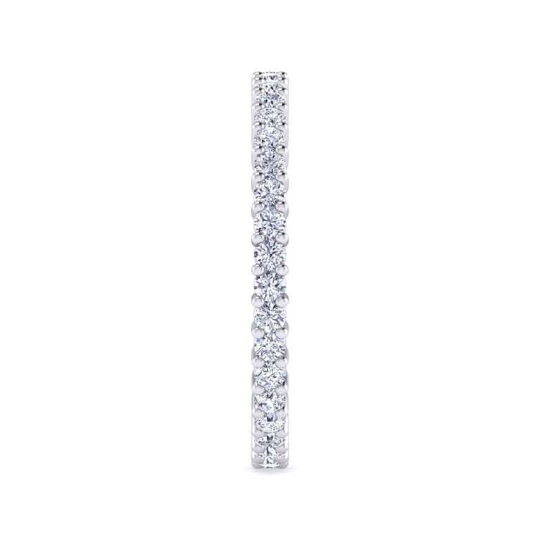 Eternity Band Wedding Ring in 14k White Gold with Round Natural Diamond at Gabriel & Co. - Shot 4