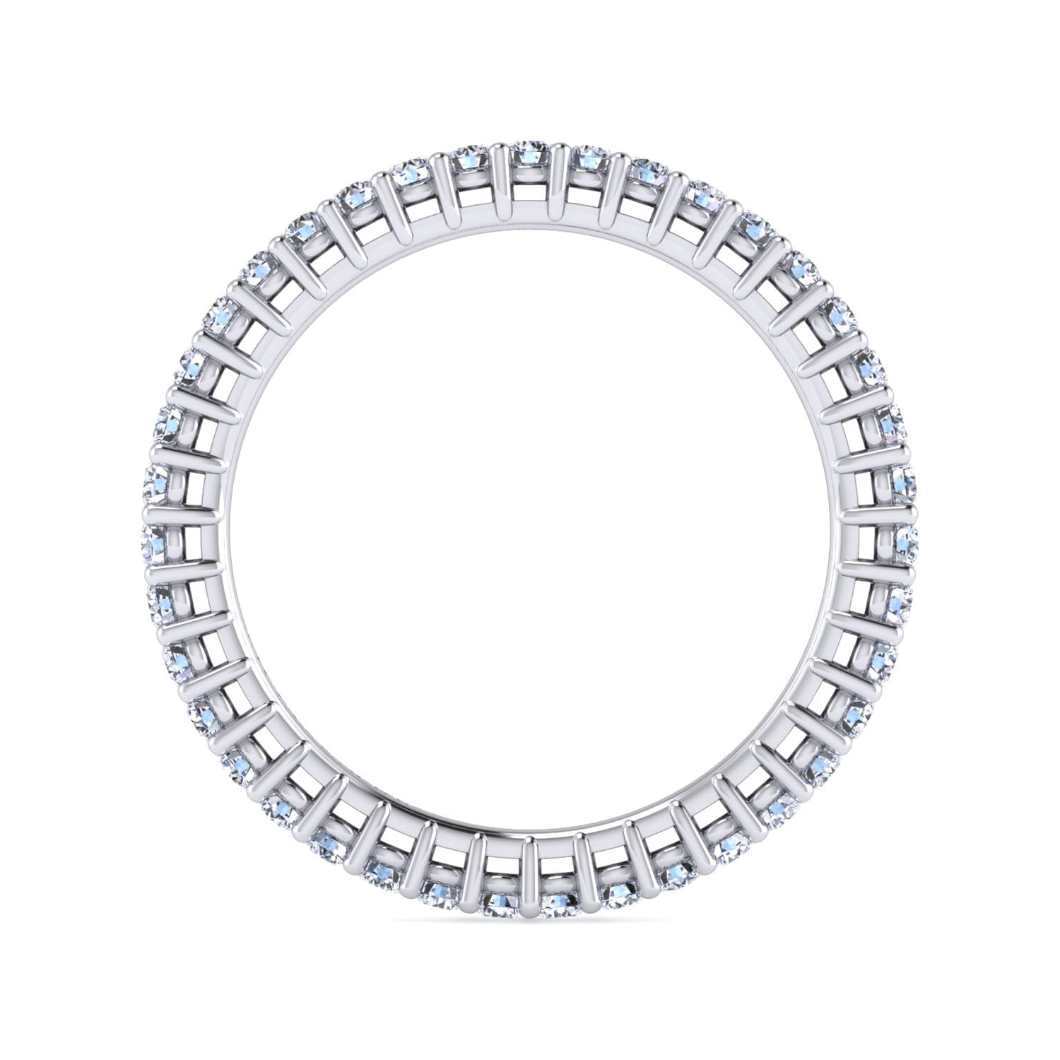 Eternity Band Wedding Ring in 14k White Gold with Round Natural Diamond at Gabriel & Co. - Shot 2