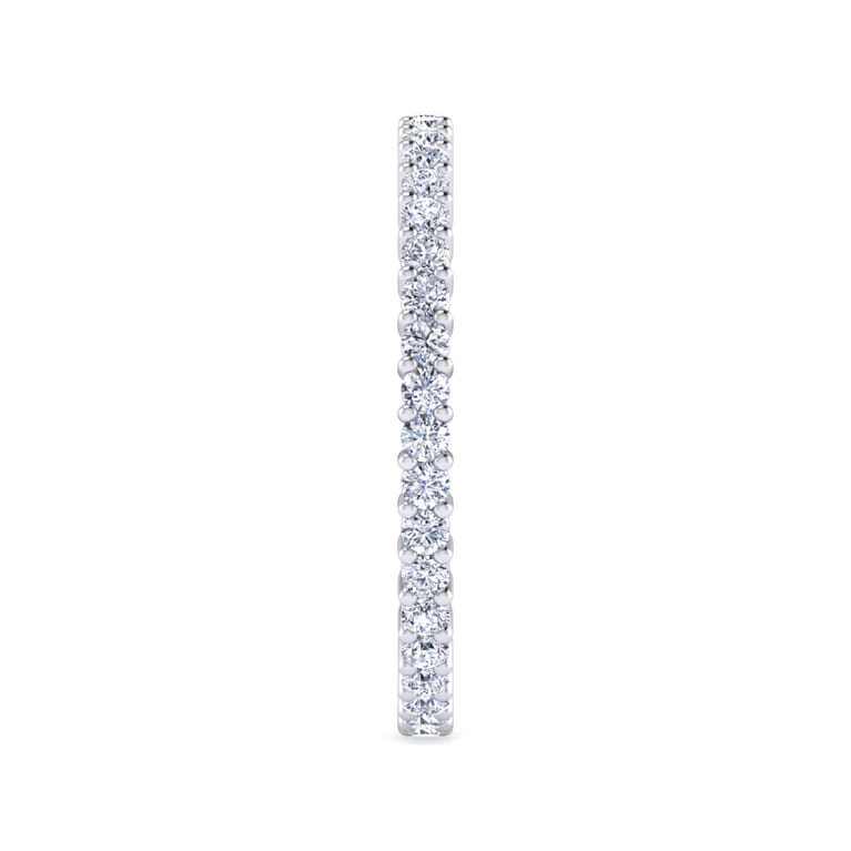 Eternity Band Wedding Ring in 14k White Gold with Round Natural Diamond at Gabriel & Co. - Shot 4