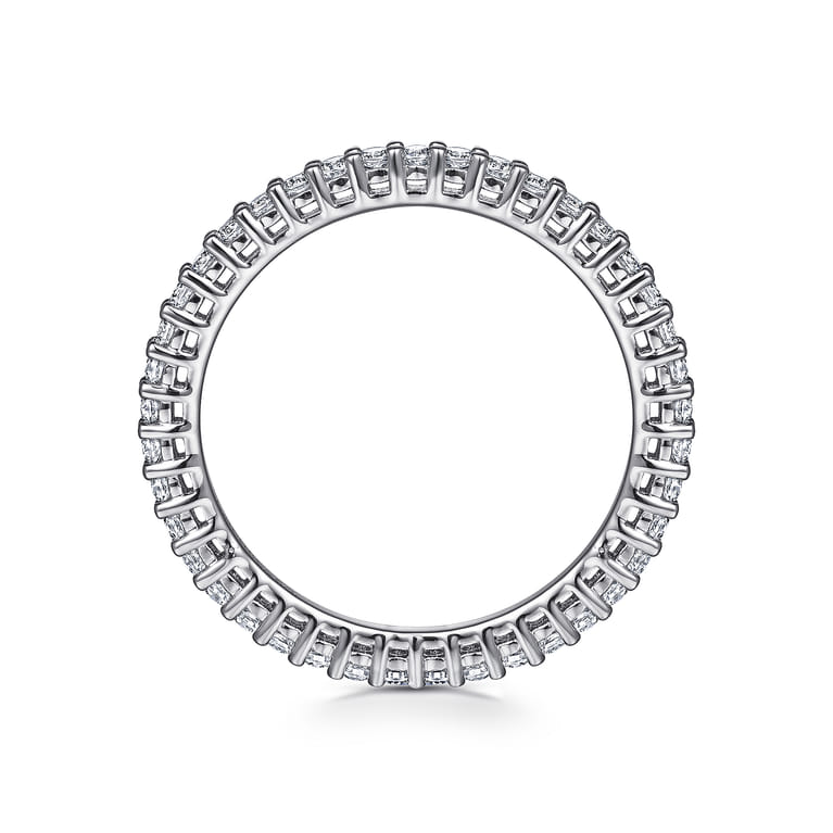 Eternity Band Wedding Ring in 14k White Gold with Round Natural Diamond at Gabriel & Co. - Shot 2