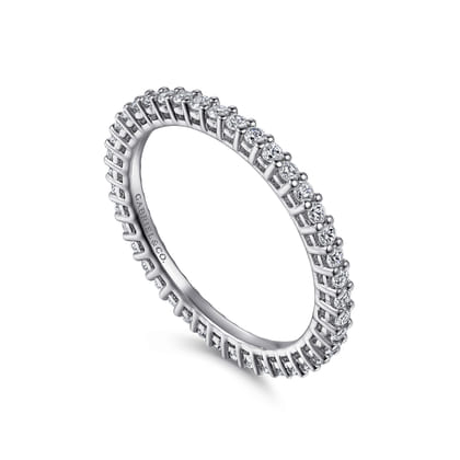 Basque - 14K White Gold Shared Prong Diamond Eternity Band