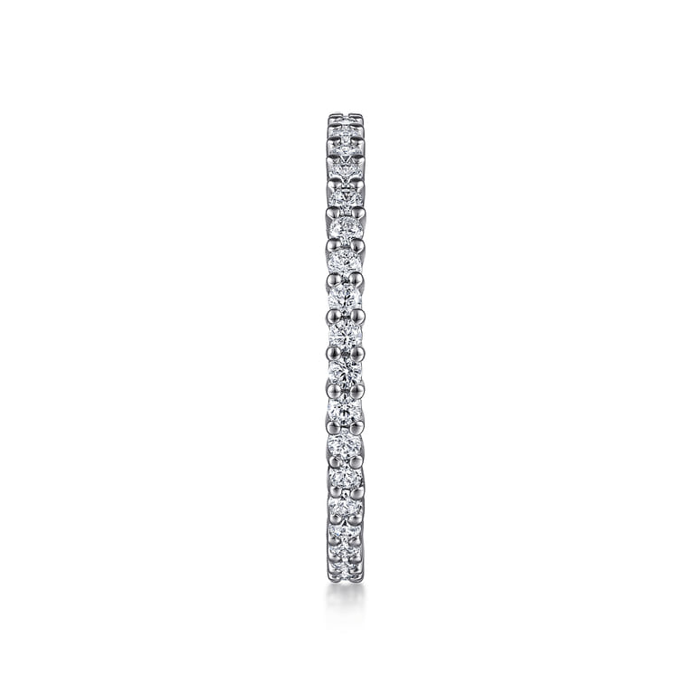 Eternity Band Wedding Ring in 14k White Gold with Round Natural Diamond at Gabriel & Co. - Shot 4