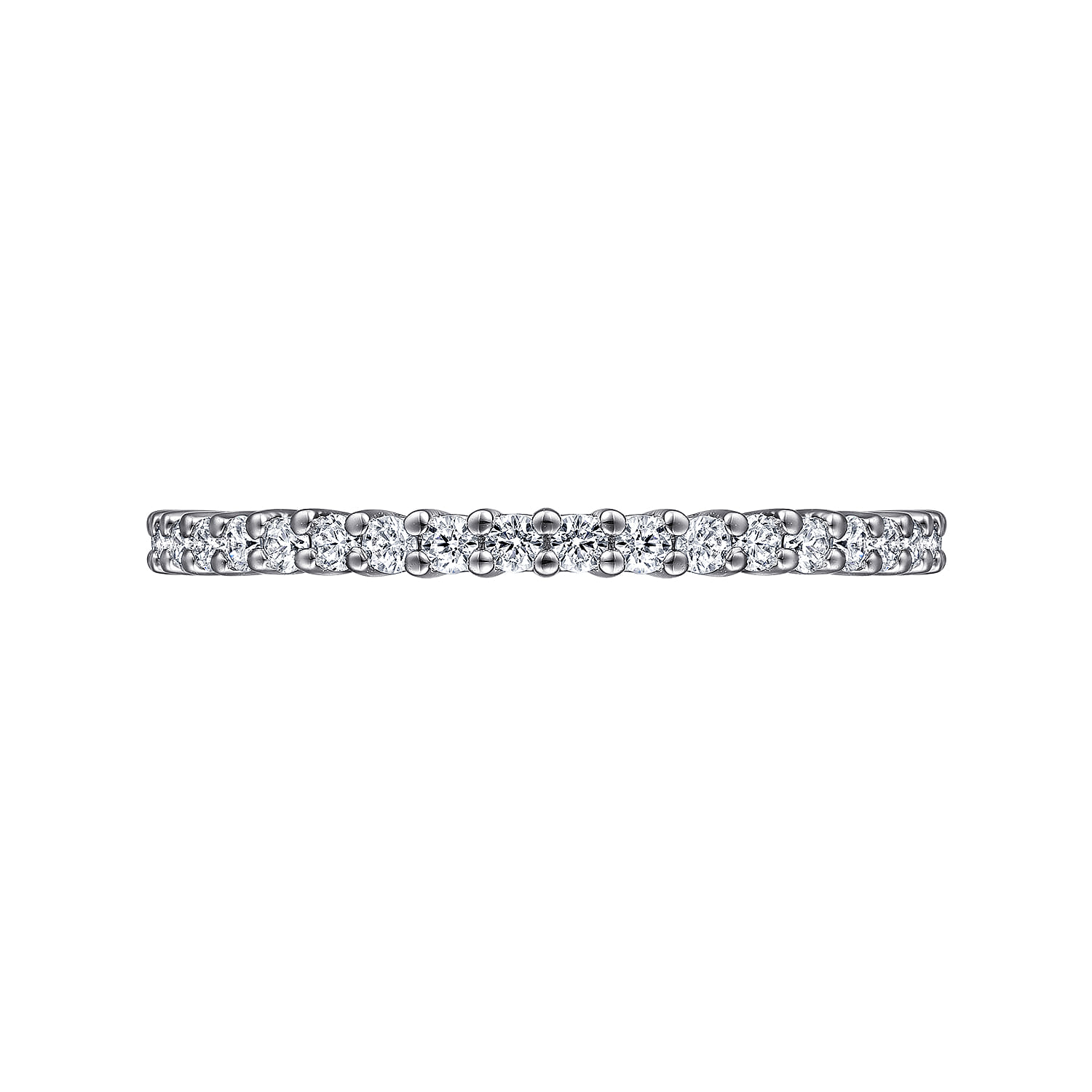 Basque - 14K White Gold Shared Prong Diamond Eternity Band