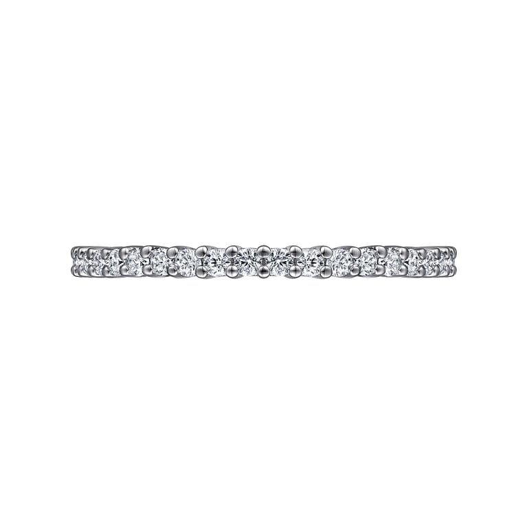 Eternity Band Wedding Ring in 14k White Gold with Round Natural Diamond at Gabriel & Co. - Shot 5