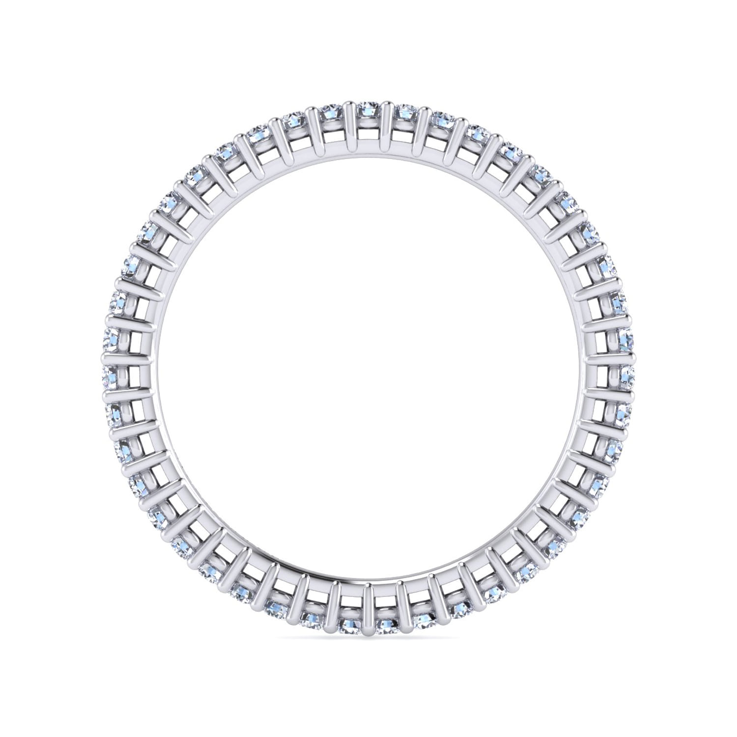 Eternity Band Wedding Ring in 14k White Gold with Round Natural Diamond at Gabriel & Co. - Shot 2