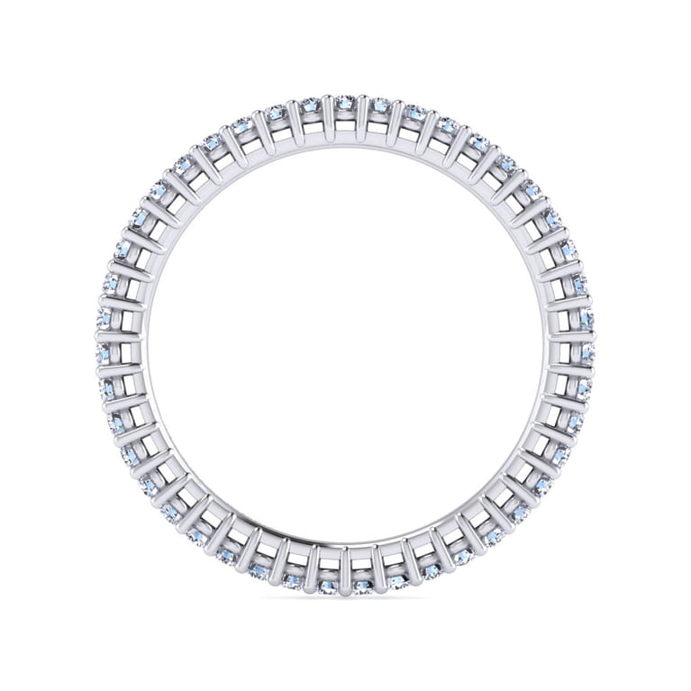 Eternity Band Wedding Ring in 14k White Gold with Round Natural Diamond at Gabriel & Co. - Shot 2
