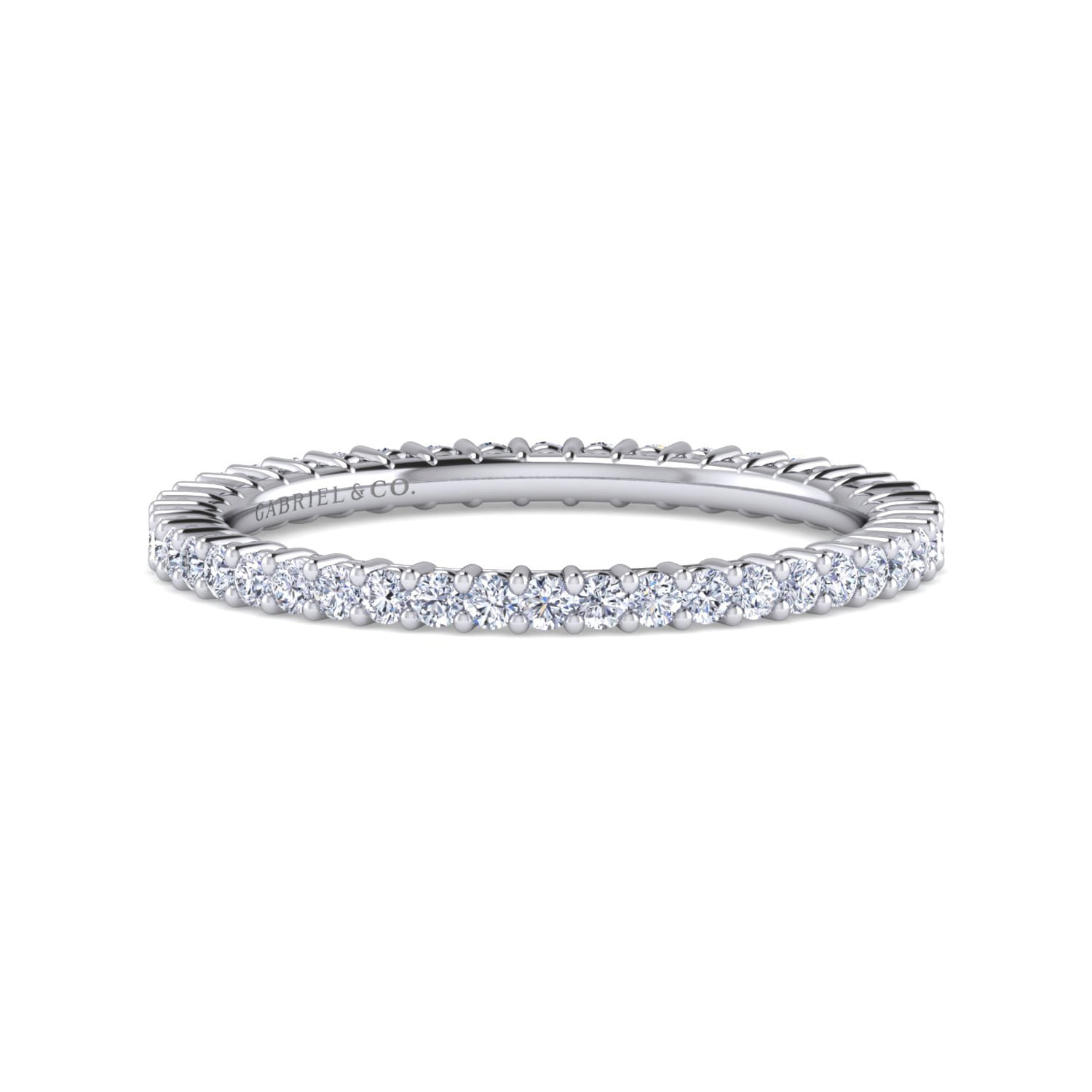 Eternity Band Wedding Ring in 14k White Gold with Round Natural Diamond at Gabriel & Co. - Shot 1