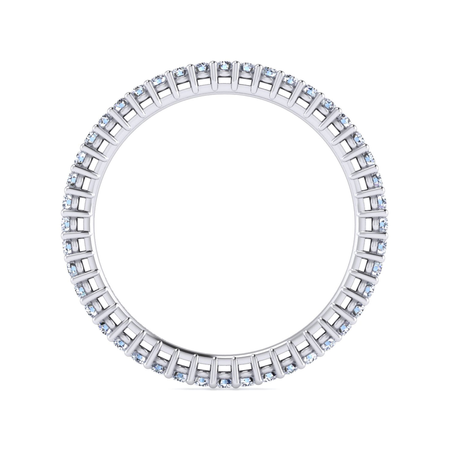 Eternity Band Wedding Ring in 14k White Gold with Round Natural Diamond at Gabriel & Co. - Shot 2