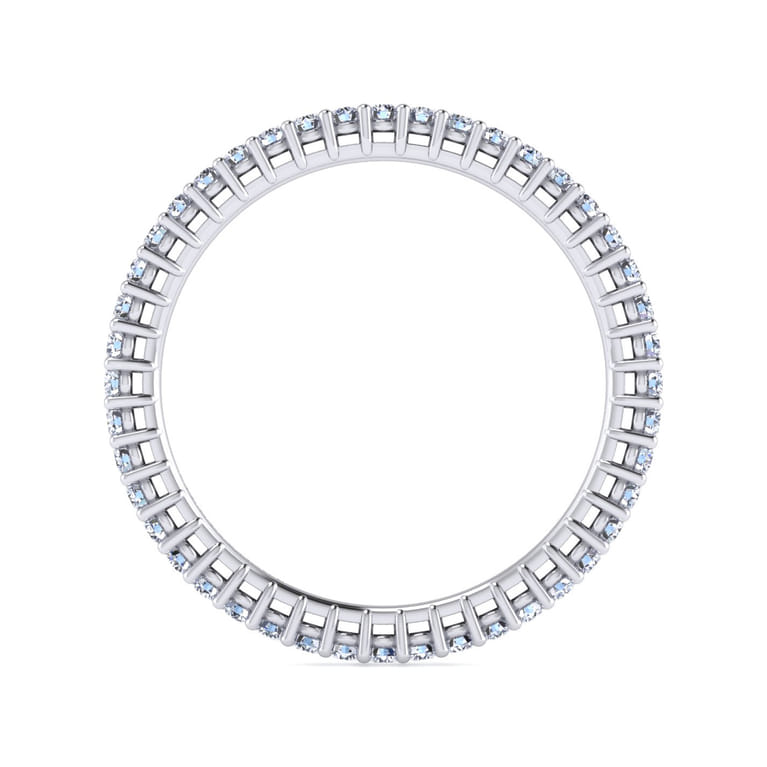 Eternity Band Wedding Ring in 14k White Gold with Round Natural Diamond at Gabriel & Co. - Shot 2