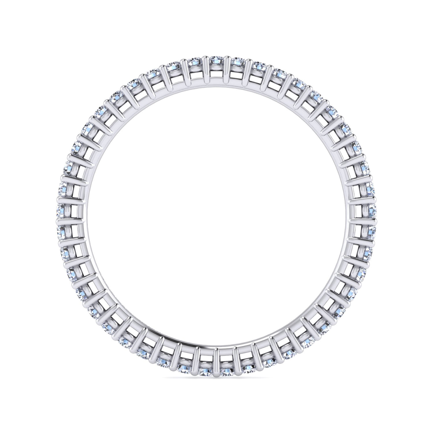 Eternity Band Wedding Ring in 14k White Gold with Round Natural Diamond at Gabriel & Co. - Shot 2