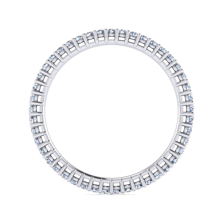 Eternity Band Wedding Ring in 14k White Gold with Round Natural Diamond at Gabriel & Co. - Shot 2