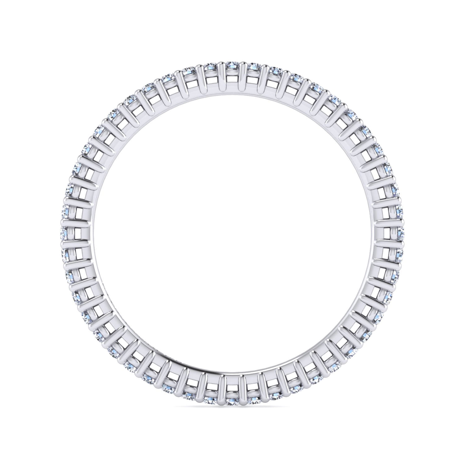 Eternity Band Wedding Ring in 14k White Gold with Round Natural Diamond at Gabriel & Co. - Shot 2