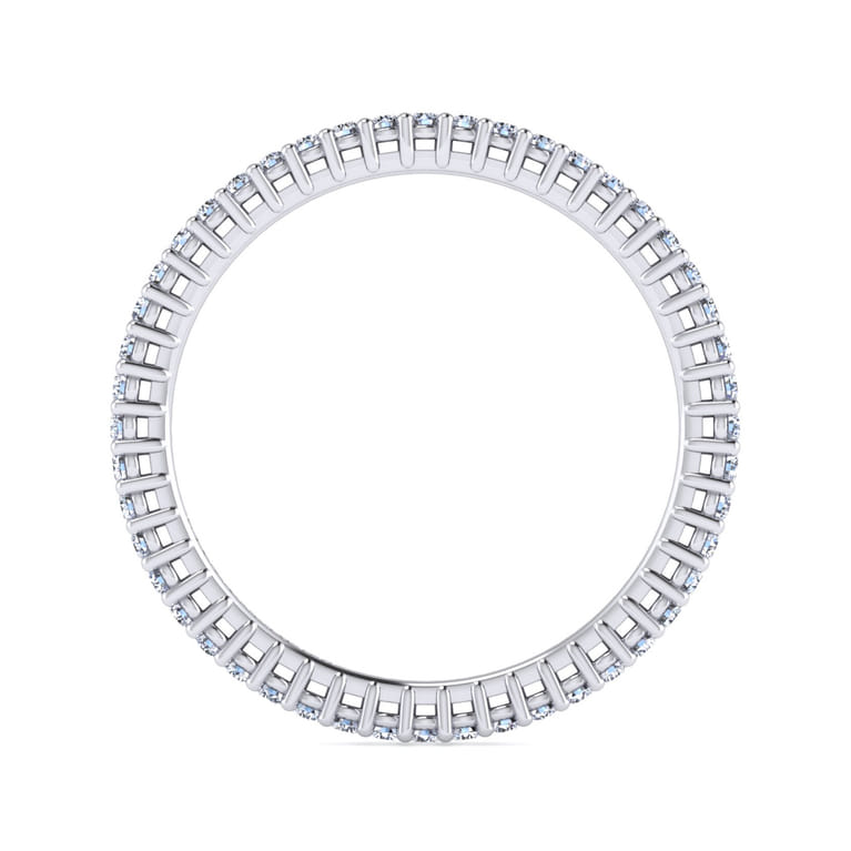 Eternity Band Wedding Ring in 14k White Gold with Round Natural Diamond at Gabriel & Co. - Shot 2