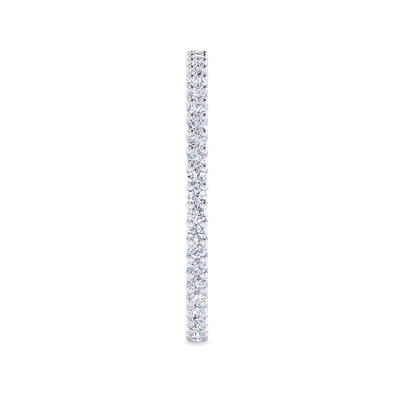 Eternity Band Wedding Ring in 14k White Gold with Round Natural Diamond at Gabriel & Co. - Shot 4