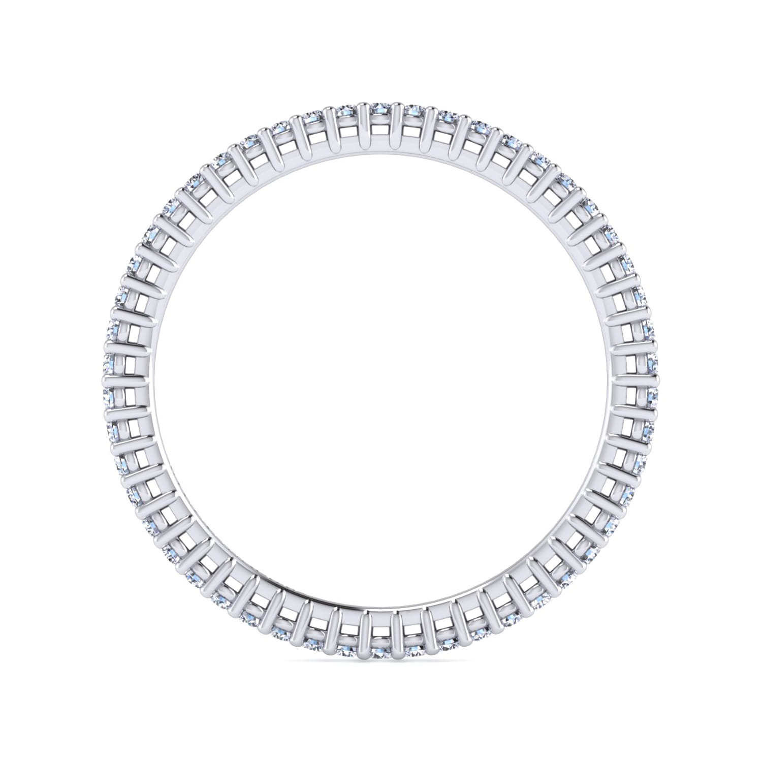 Eternity Band Wedding Ring in 14k White Gold with Round Natural Diamond at Gabriel & Co. - Shot 2