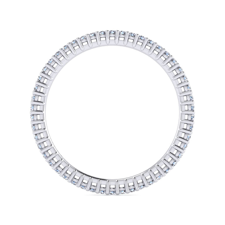 Eternity Band Wedding Ring in 14k White Gold with Round Natural Diamond at Gabriel & Co. - Shot 2