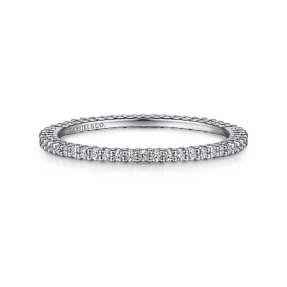 Basque - 14K White Gold Shared Prong Diamond Eternity Band