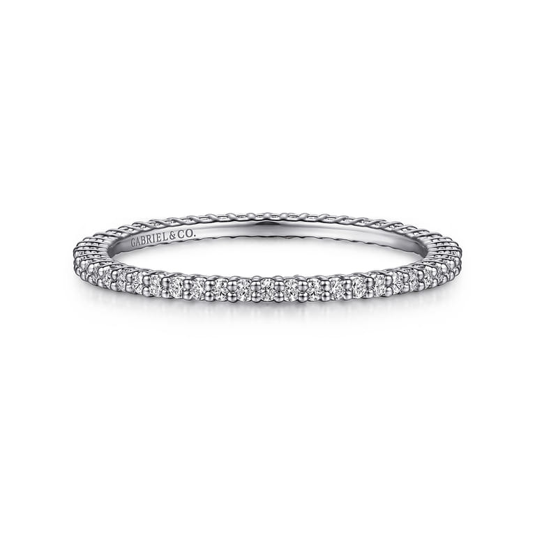 Eternity Band Wedding Ring in 14k White Gold with Round Natural Diamond at Gabriel & Co. - Shot 1