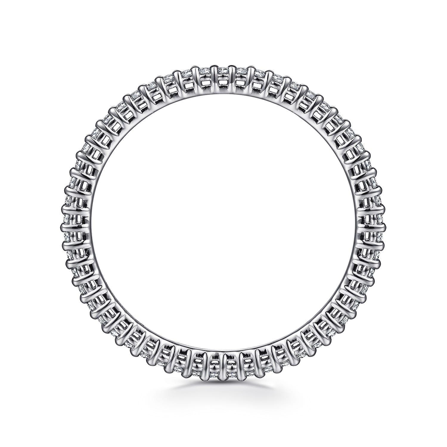 Eternity Band Wedding Ring in 14k White Gold with Round Natural Diamond at Gabriel & Co. - Shot 2