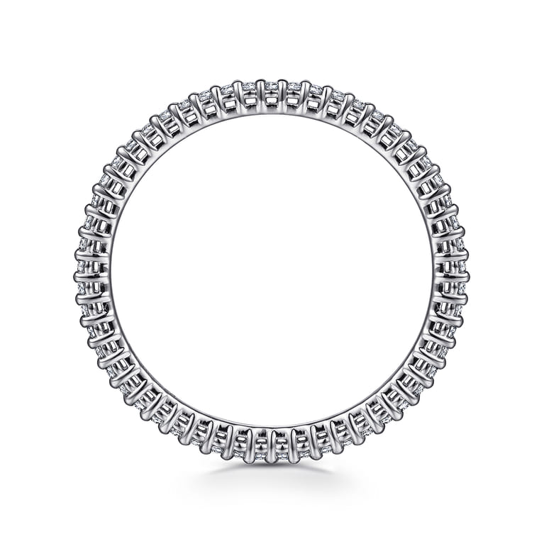 Eternity Band Wedding Ring in 14k White Gold with Round Natural Diamond at Gabriel & Co. - Shot 2